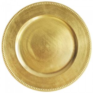 Gold Beaded Acrylic 13” Charger Plate