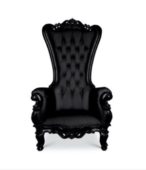 Throne Chair<br>Black/Tufted Crystal Accents