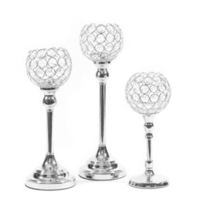 Bling Candle Pedestals (silver)
