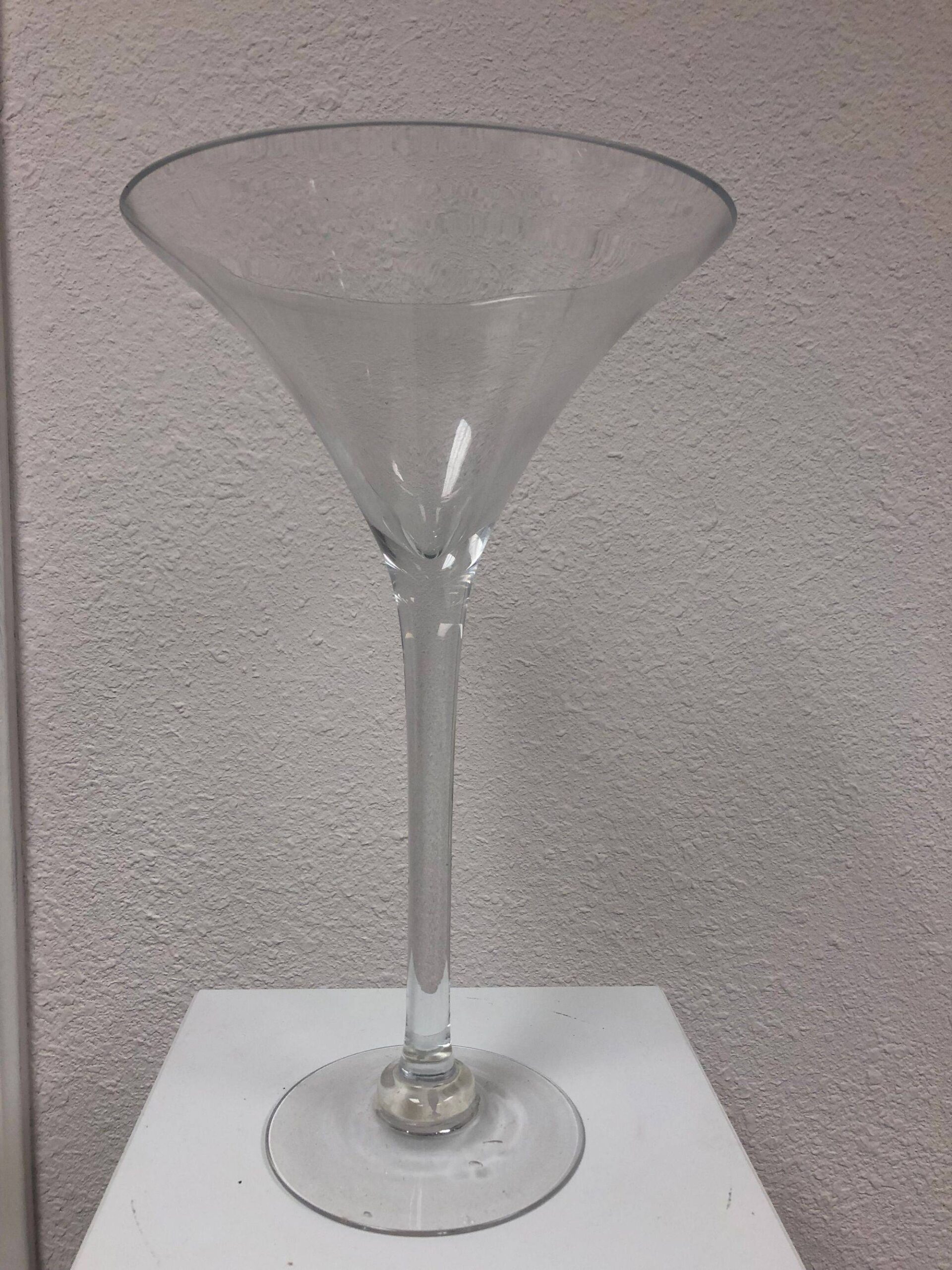 16″T 9 1/4″D Giant Martini Vase - Discount Event Rentals