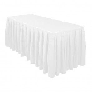 White Pleated Table Skirt