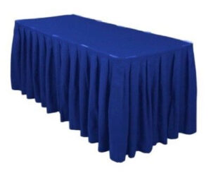 Royal Blue Pleated Table Skirt