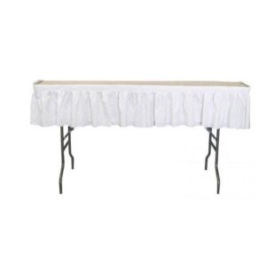White Pleated Skirt for 6ft Bar Riser<br>Top Skirt only